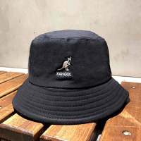 KANGOL袋鼠平顶渔夫帽盆帽遮阳帽帽子男女通用经典遮阳明星同款帽 黑色夏款纯棉盆帽均码
