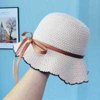早秋新款帽子女韩版洋气百搭渔夫帽女遮阳帽显脸小折叠防晒太阳帽 米色 均码 可调节(收藏送防风绳)