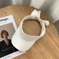 鸭舌帽女韩版蝴蝶结空顶鸭舌帽百搭休闲学生ins棒球帽潮夏天遮阳 白色 M(56-58cm)