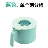 厨房用品分隔调料盒盐罐调味罐家用佐料瓶收纳盒组合装调味瓶套装 北欧蓝 圆形内部分格单个装(送勺子+标签)