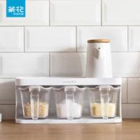 茶花调料盒套装厨房塑料调味瓶收纳盐罐子带盖家用组合干调味品罐 茶花调料盒套装厨房塑料调味瓶收纳盐罐子带盖家用组合干调味品