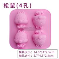 玫瑰花 爱心硅胶蛋糕模具卡通冰激凌模具 果冻布丁手工皂立体模具 松鼠