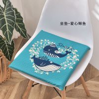 麻布椅垫四季通用防滑办公坐垫学生凳垫电脑椅子垫夏季餐椅垫 坐垫-爱心鲸鱼 40*40cm适用餐椅垫