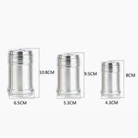 加厚不锈钢调味瓶烧烤用带孔调料罐胡椒辣椒粉瓶罐佐料 盖子可旋转小号(两个装)SA