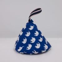 日式加厚隔热布艺厨房防烫套家用锥形帽锅盖顶帽砂锅把手套夹简约 1蓝底小象