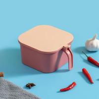 调味盒四格一体套装厨房用品收纳家用调味品瓶装味精的盐罐糖罐子 红色四分格带盖