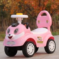 儿童扭扭车带音乐宝宝滑行车1-3岁四轮玩具车可坐男女溜溜车童车 松鼠粉/音乐灯光 [滑行]款
