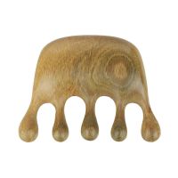 天然绿檀木梳子家用宽齿卷发梳整木通乳梳头部经络按摩梳可刻字 绿檀 章鱼梳(锦袋)