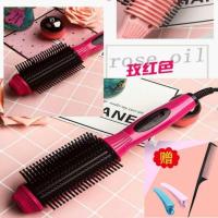 卷发棒迷你学生卷发神器内扣电梳子烫发刘海卷发器 玫红色 普通款无赠品(特价)