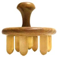 天然绿檀木白水牛角梳子大齿头部头皮经络按摩梳防脱护发男女刮痧 绿檀木洗头按摩梳