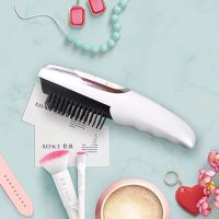 电动按摩梳子头部头皮固发防脱发保健按摩经络梳子激光生发护发梳 珍珠白按摩梳+四颗电池