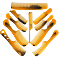 [10把套装]牛筋梳子防静电折不断梳子男女家用粗齿细齿梳子 琥珀色 加大加厚牛筋梳子[共10把送盘发器]