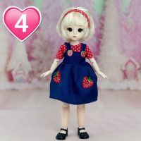 30厘米芭比娃娃换装6分bjd娃娃衣服长发公主女孩玩具27关节sd玩偶 4号 单买衣服(没有赠品)