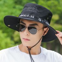 帽子男遮阳帽钓鱼帽大帽沿防嗮防紫外线渔夫帽夏季太阳帽防嗮休闲 特价-f14黑色 头围56-60[男女同款]