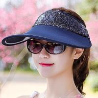 [帽子+面罩]韩版帽子女夏季防晒太阳帽骑车折叠鸭舌遮阳钓鱼帽 单独帽子[不带面纱]藏青 (帽子+面罩)