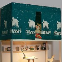 学生宿舍含带支架床帘一套上铺下铺遮光布ins风男女床围寝室挡布 孤狼(特价款) 2片+支架(110cm高)