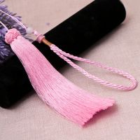 中国结流苏手把件绳套装diy半成品古风穗子带帽流苏车挂顺畅吊穗 粉红色+珠子款手绳