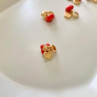 新款柿柿如意好柿连连吊坠铜镀金材质小提溜可穿手绳配件 心想柿成