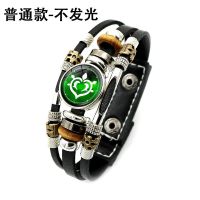 原神周边夜光手链神之眼风火雷冰元素男潮流多层串珠牛皮手环女 普通款-神之眼-草