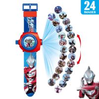 奥特曼投影手表恐龙蜘蛛侠小马宝莉KT男孩女孩儿童卡通电子表玩具 奥特曼投影手表[24图多送电池]