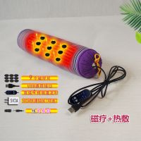 排寒祛湿九大磁疗芯片颈椎枕热敷修复颈椎病专用圆枕头决明子牵引 紫色单圆柱 9大磁疗片热敷 荞麦壳填充[热敷+磁疗+中药]