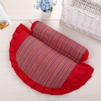 全决明子护颈椎枕头修复颈椎病专用抱枕头芯套粗布成人拉链可拆洗 红色 圆 黄豆(圆柱枕)+荞麦壳中药助眠