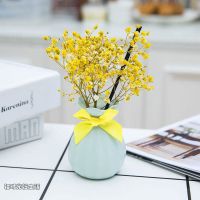 香薰干花家用卧室内厕所除臭去异味空气清新剂精油薰香满天星摆件 浅绿瓶+满天星+精油 香奈儿邂逅[法国原料]