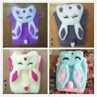 宝宝毛线珊瑚绒绒线宝宝马甲材料包手工DIY编织卡通小熊材料包 眯眼兔马甲颜色备注