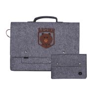 可爱手提卡通电脑内胆包14寸联想小新pro13寸air笔记本保护套15.6 中灰小熊 11.6寸