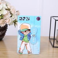 韩国小学生日记本双折本花花姑娘密码本儿童可爱带锁笔记本记事本 单折本-柯南-戴帽子赠水粉笔