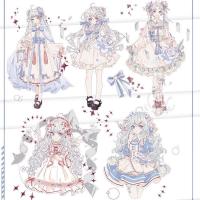 PET透明可爱人物手帐胶带日系少女心姝色学生手账diy装饰素材分装 姝色/pet[分装50mmX1m]