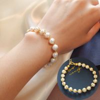 绿色宝石手链女韩版简约个性手镯2件套ins小众设计手环可调节简约 SL125-天然珍珠(镀真金保色)