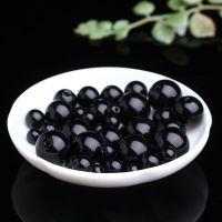 彩虹眼金黑曜石散珠diy手工串珠手链材料手串配珠半成品饰品配件 纯黑黑曜石 4MM45颗(够单圈)(珠子很小)