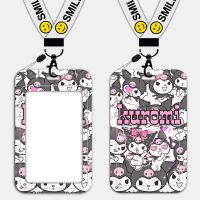 饭卡套学生校园带挂绳挂脖滑盖式塑料硬壳胸牌卡通女kuromi库洛米 AD[01号图] 单卡套(无挂绳)