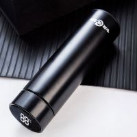 升级版智能测温保温杯男女便携真空304不锈钢水杯子学生韩版茶杯 保温杯 不可测温 特价款黑色