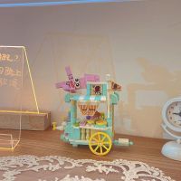 日系ins治愈系冰激凌街景积木益智玩具迷你积木小颗粒diy生日礼物 章鱼积木车