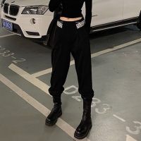 [送腰带]欧洲站女装高腰工装阔腿连体裤女春夏新款连衣裤潮短裤 黑色8339# S [95斤以下]