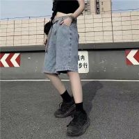 复古宽松牛仔裤女小个子韩版ins潮流百搭直筒阔腿裤工装灯笼裤潮 蓝色5048 S