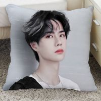 明星王一博抱枕男女送礼抱枕套学生办公室靠枕腰枕卧室沙发靠枕 双面 同图 王一博02 45厘米X45厘米(枕套不含枕芯)