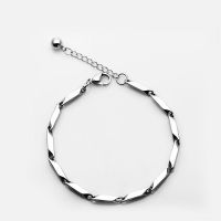 钛钢手链男潮单身简约个性ins百搭手饰韩版男生嘻哈小众男士手环 瓜子链小款可调节大小(有点细)