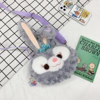 星黛露新款毛绒史黛拉兔子大号斜跨包包 in少女心公仔包生日礼物 灰兔TT1589+徽章[*-*]