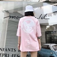 夏季日系ins软妹蛋糕熊拼接花边娃娃领学生韩版宽松短袖T恤上衣女 粉色虎印花短袖 S