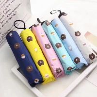 小熊雨伞手动自动防紫外线折叠遮阳伞黑胶太阳伞晴雨两用 手动款[颜色随机]独立一把