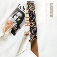韩版长条飘带女洋气时尚百搭领巾绑包发带春秋薄款多功能新款 #烟火花黑
