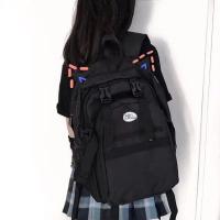 日系学生jk制服包藏匿黑猫可爱少女百搭校园双肩包大容量防水背包 黑色21版