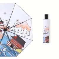 太阳伞晴雨两用隔热遮阳伞防紫外线雨伞折叠全自动女学生韩版防晒 梦想手动款白色