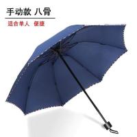 南极人全自动雨伞折叠晴雨两用遮阳伞防晒太阳伞防紫外线双人加大 [八骨手动款-藏青色][雨伞]