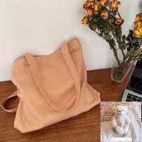 包包女2020新款ins帆布包女学生韩版大容量单肩包简约百搭手提袋 腮红小熊