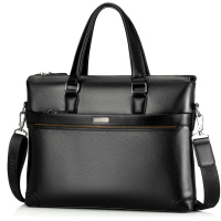 [雷纳森]男士横款手提包商务包斜挎包电脑包背包休闲公文包 16037黑色