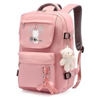 新款书包儿童高中初中生小学生大容量双肩包女生韩版电脑包旅行 #521粉色-吉他姑娘 书包(单包)